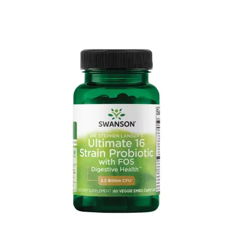 Swanson Dr. Stephen Langer's Ultimate 16 Strain Probiotic with FOS 3.2 BILLION CFU (60 Veg Capsules) - Swanson