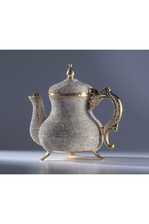 Swarovski Taş Işlemeli Lüx Demlik Kristal Taşlı Bakır Demlik Çaydanlık 1500 Ml Gold - Gümüş - Renkli VKTP1006 - vaya home