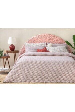 Sweet Tulips Printed Double Pike 200x220 Cm Dark Pink 10039007 - English Home