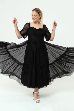 Sweetheart Neckline Plus Size Tulle Evening Dress - Asees