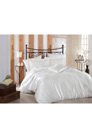 Sweta White Jacquard Satin Double - Nazenin