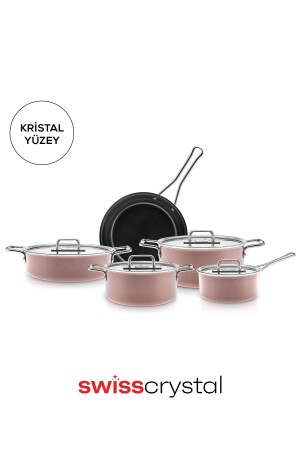 Swiss Crystal Mastermaid 9 Piece Cookware Set Bronzy - Karaca