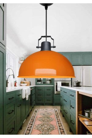 Swiss Retro Orange Metal Pendant Lamp Cafe Restaurant Kitchen Entrance Ayd-3582 - Homing
