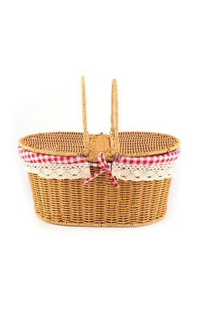 Synthetic Wicker Oval Lid Picnic Basket - Vadi