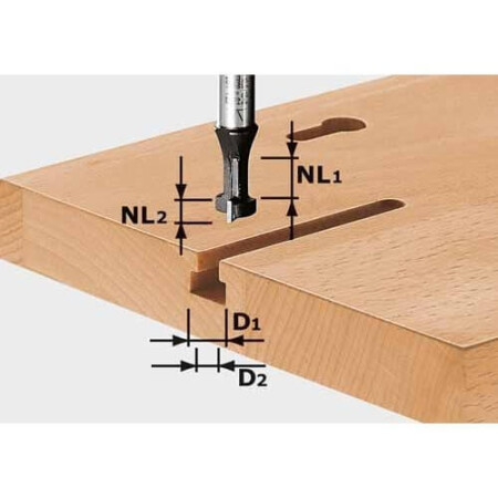 T-shaped cutter FESTOOL HW S8 D10.5/NL13, shank 8 mm - FESTOOL