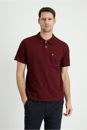 T-Shirt mit Polokragen und normaler Passform aus bestickter Baumwolle - Kiğılı