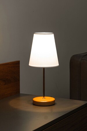 Table Lamp Gift Lampshade Lamp Bedroom Lamp Gold Body White Hat Bedside Lighting DEC-34-AB - BY-LAMP