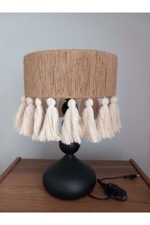 Table Lampshade Jut Rope Headboard Cream Tasseled sevim lampshade cream - White West inn House