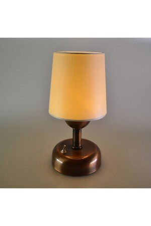 Table Top Battery Operated Lampshade Cylinder, Desktop, LED System, Cream Head KREMABKUSIL - BENİMOLMALI