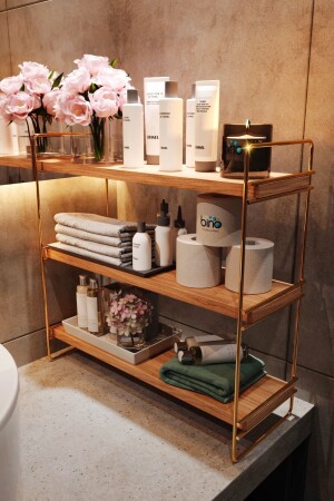 Table Top Organizer Organizer Kitchen-Bathroom Shelf Bookcase BinoGold11 - Bino