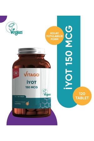Tablet Food Supplement Containing Premium Iodine 150 MCG 120pcs - Vitago