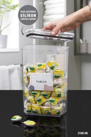Tablet-Vakuum rechteckig 3. 1 Liter Vorratsbehälter TBL-245 - Okyanus Home