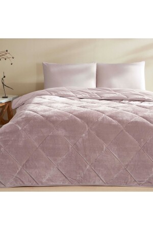 TAÇ TEDDY WARMER FLEECE QUILT SET DOUBLE DRIED ROSE - Taç
