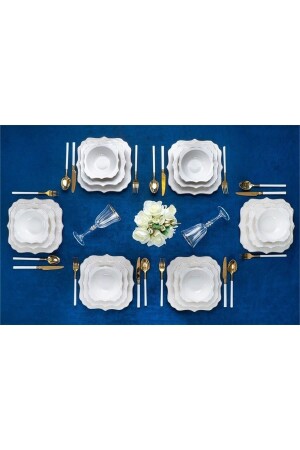 Tafelservice aus Porzellan-Jaspis, 24-teilig, LRN-21-0361, LRN-21-0361 - ACAR