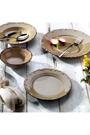 Tafelservice „Liana“, 24-teilig, Beige, 1S4206-01001-BEJ01 - Schafer