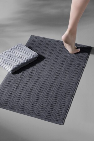 Taffeta X Bathmat Space - Ekstra Yumusak, Modern %100 Pamuk Ayak Havlusu - Banyo Paspas Seti P00003 - COTTONMANIA