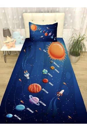 Tagesdecke und Kissen mit Sonnensystemmuster evortu1174 - Evpanya