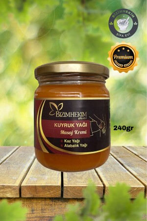 Tail Oil Cream 240gr Glass Jar 100% Natural Fortified Special Avicenna Formula - Bizimhekim