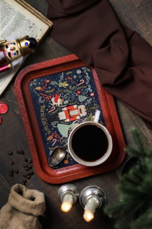 Tales Nutcracker Desenli Metal Tepsi - Çay Kahve Tepsisi - Sunum Tepsisi 23 Cm X 31 Cm Ee161-v1 TYC00599494465 - Evle