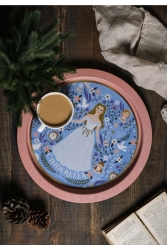 Tales Patterned Round Metal Tray - Tea Coffee Tray - Presentation Tray 37 Cm TYC00564694953 - Evle