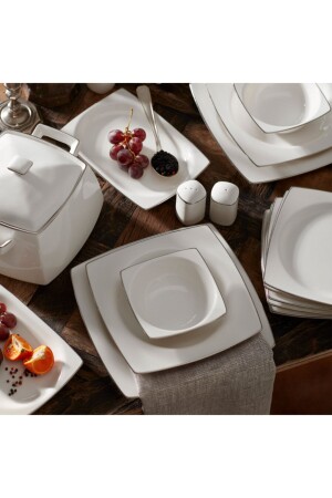 Talia Fine Cream 60 Piece Dinner Set for 12 Persons Platinum Square 153. 03. 07. 7259 - Karaca