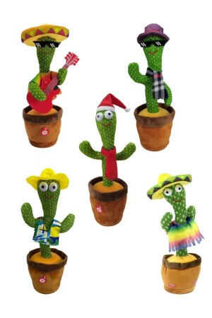 Talking Dancing Musical Light Cactus Plush Toy Rechargeable Clothed Cactus - Sore
