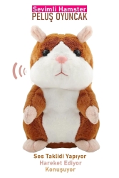Talking Hamster Ses Taklidi Yapan Sevimli Fare Peluş Oyuncak 1312hamster - misan