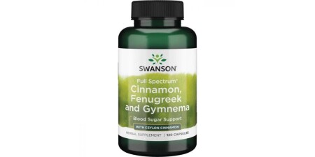 Tam Spektrum Tarçın, Çemen ve Gymnema - 120 kapsül - Swanson