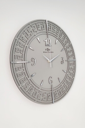 Tangled Lines Anthrazit & Silber Türkische Ziffer 50x50cm Silent Wall Clock dyTR50x50 - aSSe Tasarım