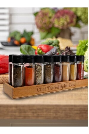 Tangram Wooden Spice Rack with Stand 16 Piece Spice Set tng16 - Chef Taste