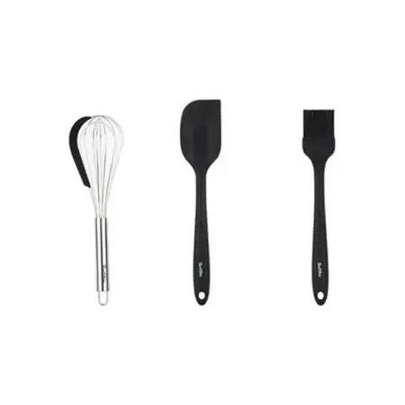 Tantitoni Füme Renkli 3lü Silikon Spatula, Fırça Ve Çırpıcı Seti - TANTITONI