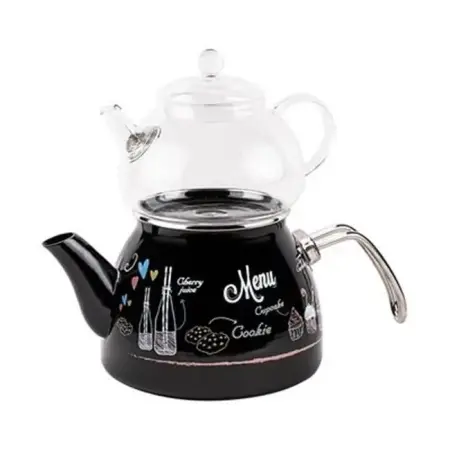 Tantitoni Love Menu Enamel Teapot Set with Glass Infuser 980ml/2200ml - TANTITONI