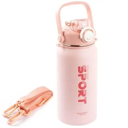 Tantitoni Okadi Sport Pink Stainless Steel Thermos with Straw, 1.3L - TANTITONI