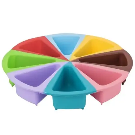 Tantitoni Silicone Mixed Color Sliced Round Cake Pan 27X27X4.3Cm - TANTITONI