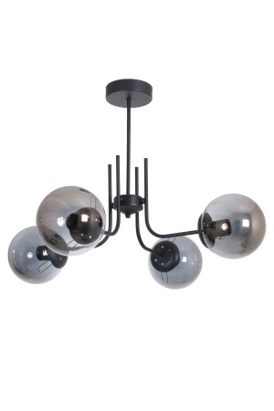 Tanya Modern Design Kitchen - Living Room - Bedroom - Ceiling Black Color Smoked Glass 4-Piece Chandelier TN373 - Fer Avize