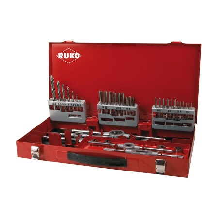 Tap and die set with drill bits RUKO HSS M3-M12 - Ruko