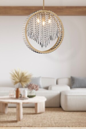 Taproot 3-Piece Tumbled Crystal Stone Modern Design Crystal Living Room Chandelier 3932-01-FR - Apliqa