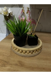 Tasarım Ahşap Banyo Dekorasyonu Sepet Modeli Çap 20 cm 897654 - Süs Dükkanı