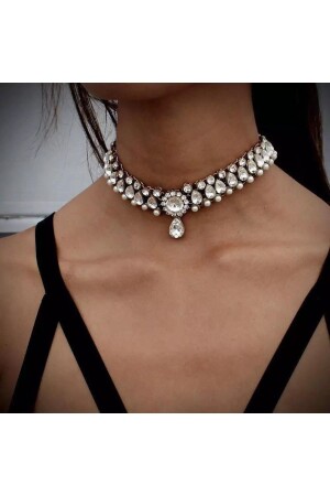MNZ-Stone Pearl Choker قلادة 6B094 - Pelin Aksesuar