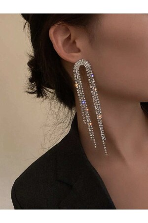 Taşlı Püsküllü Sallantılı Abiye Küpe - By Taşci Design