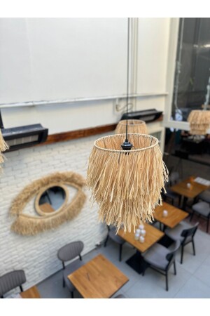 Tasseled Raffia Wicker Decorative Pendant Lamp Chandelier M221 - Maison Avf