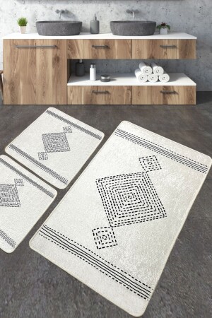 Tatiana Bathroom Rug Djt Set of 3 Bathroom Rug Mat Washable Non-Slip 8683264274343 - Chilai Home
