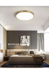 Tavana sıfır 24w 6500k beyaz ışık gold kasa led avize ev ofis oturma odasında led armaturu 24wgold - Viesteknoloji