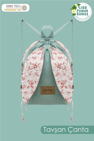 Tavşan Çocuk Sırt Çantası: Kreş-Anasınıfı İçin Pamuk Kumaş Çanta- Sevimli Bunny Bag - Mordesign