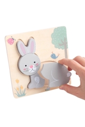 Tavşan Temalı 3d Ahşap Puzzle, Montessori Ahşap Puzzle, Bebek Eğitici Oyuncak, Ahşap Oyuncak TYC00732080126 - VeGa Baby Mom