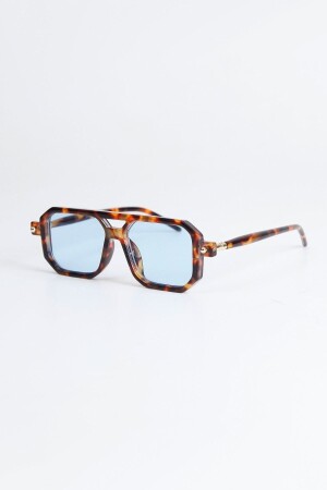 Tbubble Rectangular Sunglasses - Leopard Blue Glass D6N4YNFJFA - Kapin