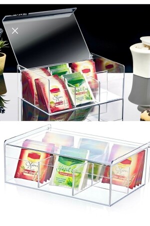 Teebox mit 6 Fächern, Aufbewahrungsbehälter für Kräuterteebeutel mit Deckel - Kitchen Store