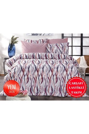 Teenager's Room and Children's Room Colorful Wave Single Duvet Cover Set with Elastic Sheets Dalgamodell - Şahinhome
