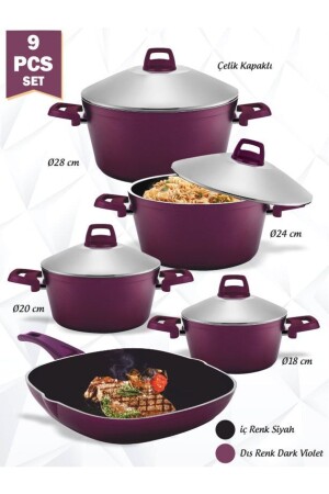 Teflon Pot Dowry Set 9 Pieces Set of 5 M. 344 - AYKUT