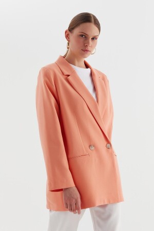 Tek Düğmeli Blazer Ceket Kavun İçi - Markaliste
